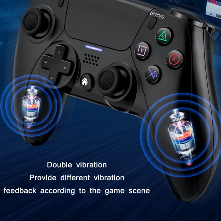 PSS-P04 Bluetooth 4.0 Wireless Dual-Vibration Gamepad For PS4 / Switch / PC / Steam(Tyrant Gold) - B2