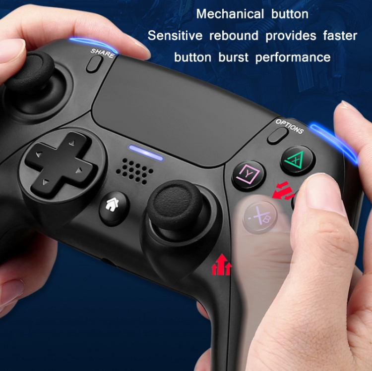 PSS-P04 Bluetooth 4.0 Wireless Dual-Vibration Gamepad For PS4 / Switch / PC / Steam(Tyrant Gold) - B6