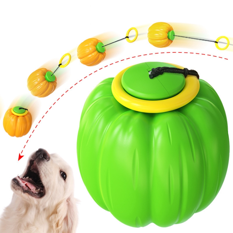 NG-01 Dog Molars Resistant To Bite Ball Pumpkin Hand Throwing Force Toy Ball(Green) - 1