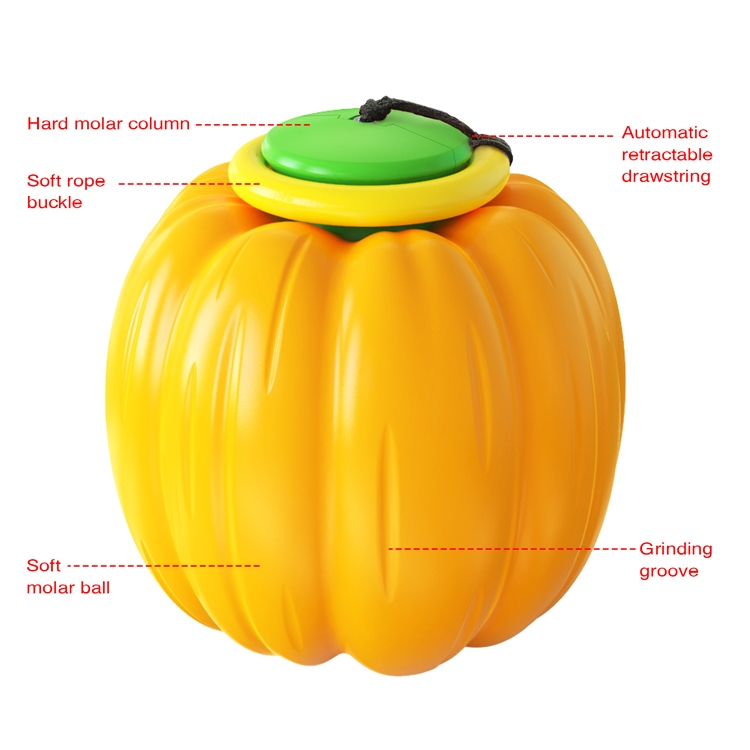 NG-01 Dog Molars Resistant To Bite Ball Pumpkin Hand Throwing Force Toy Ball(Green) - B2