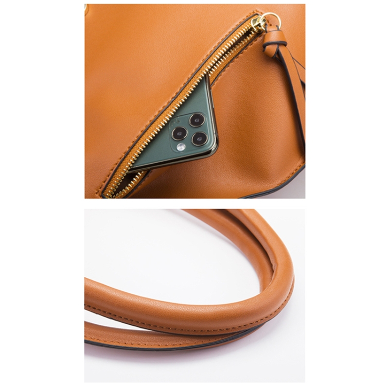 002 3 in 1 Ladies Rivet Diagonal Handbags PU Large-Capacity Bags(Brown) - B5
