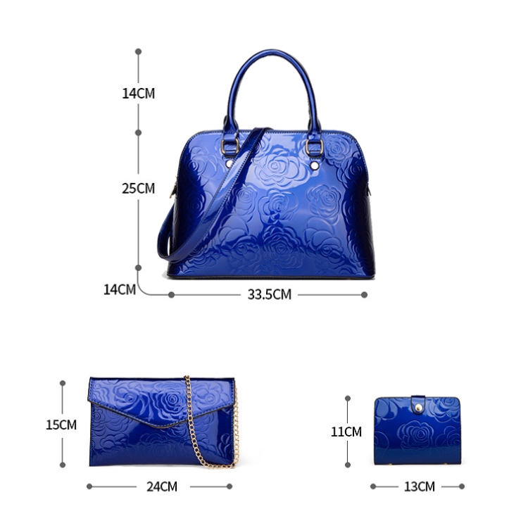 5001 3 in 1 Shiny Embossed Crossbody Handbags Large-Capacity Shell-Shaped Bags(Bronze) - B3