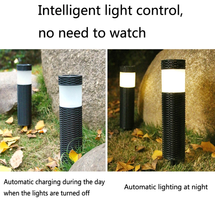 Solar LED Outdoor Waterproof Cylinder Lawn Light, Style: Warm Light - B5