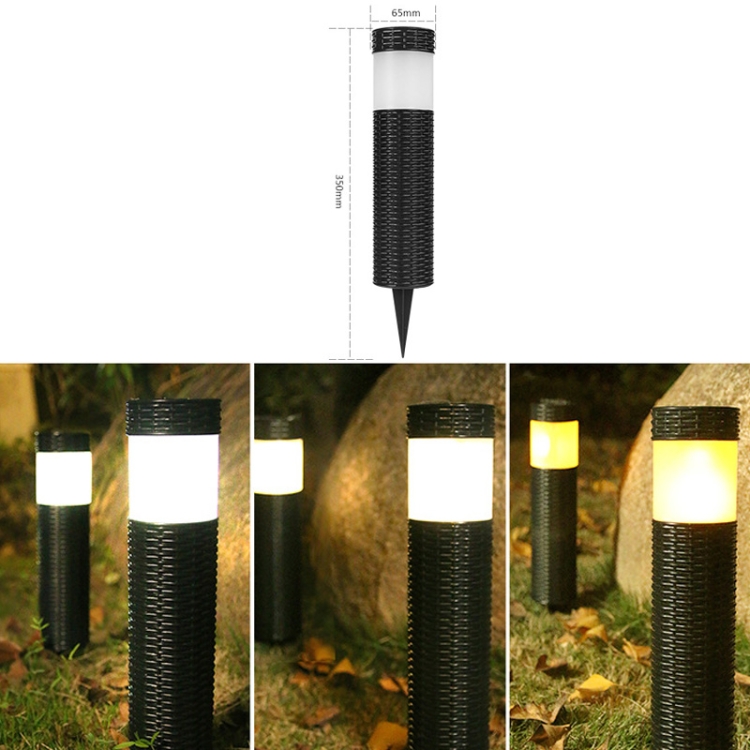 Solar LED Outdoor Waterproof Cylinder Lawn Light, Style: Simulation Flame - B2