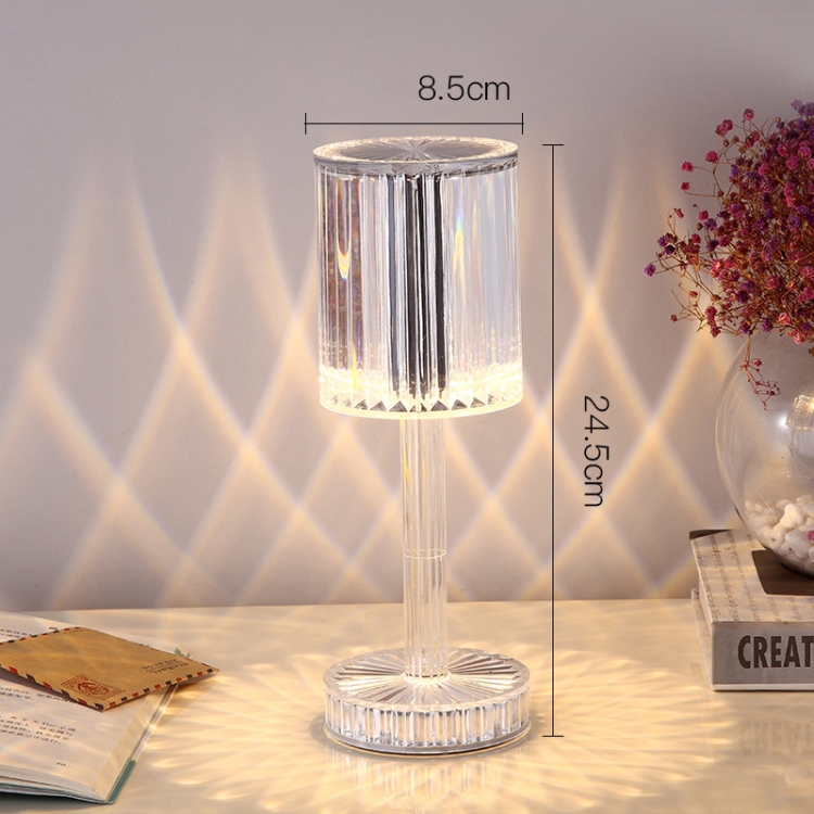 USB Charging Touch Diamond Crystal Table Lamp, Specification: USB Charging(RGB with Remote Control 16 Color)(Smoky Gray) - B2