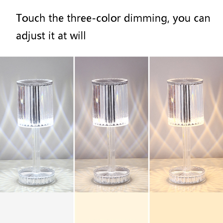 USB Charging Touch Diamond Crystal Table Lamp, Specification: USB Charging(RGB with Remote Control 16 Color)(Smoky Gray) - B3