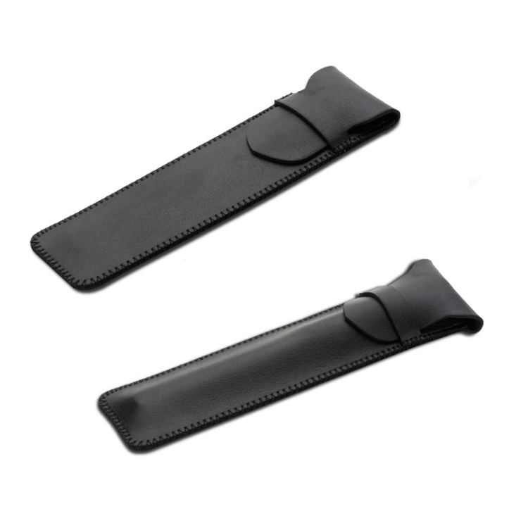 2 PCS In-Line Capacitive Stylus Pen Protective Case For Apple Pencil, Style: With Lid (Black Genuine Leather) - 1