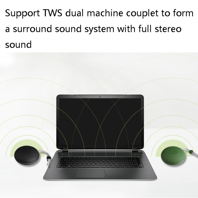 F5 TWS Outdoor Waterproof Mini Bluetooth Speaker with Lanyard Support Hands-free(Green) - B2