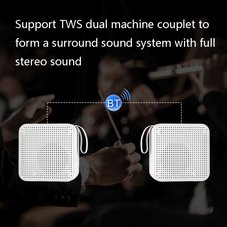 F12 TWS Mini Wireless Bluetooth Speaker Support TF Card / FM(White) - B4