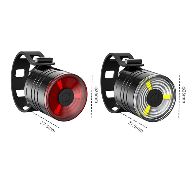 2 PCS AS-08 200LM Aluminum Alloy LED Bicycle Taillight(White) - B1
