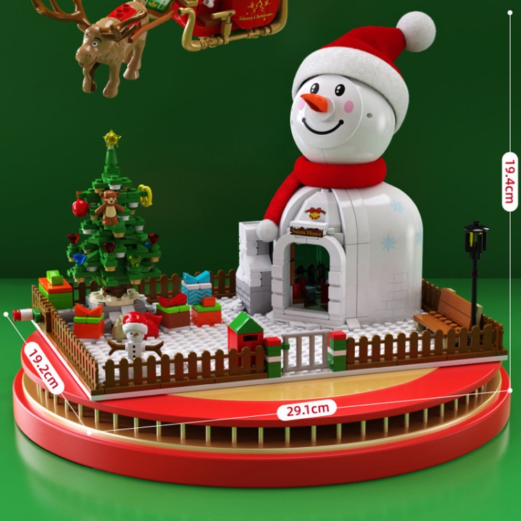 SEMBO Cartoon Cute Christmas Blocks Kids Toys, Style: Snow House - 2