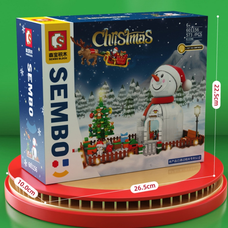 SEMBO Cartoon Cute Christmas Blocks Kids Toys, Style: Snow House - 3