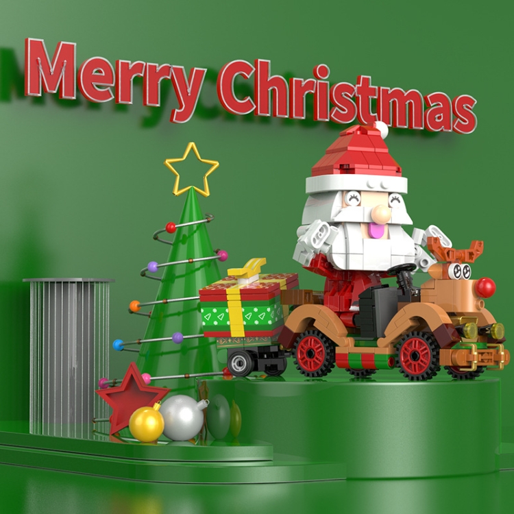 SEMBO Cartoon Cute Christmas Blocks Kids Toys, Style: Reindeer Car - 1