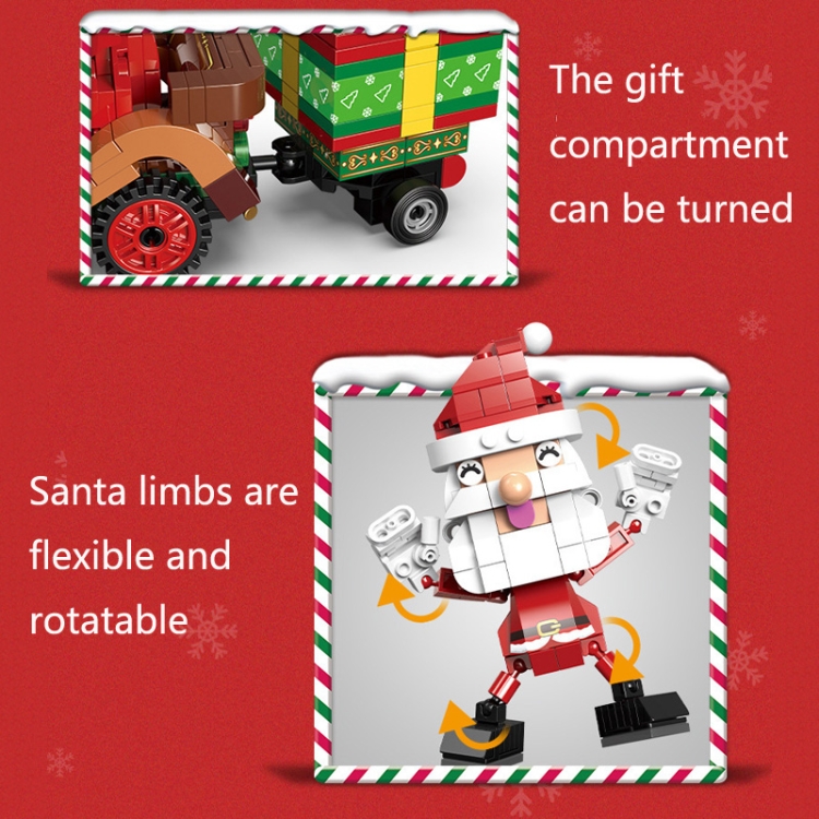 SEMBO Cartoon Cute Christmas Blocks Kids Toys, Style: Reindeer Car - 3