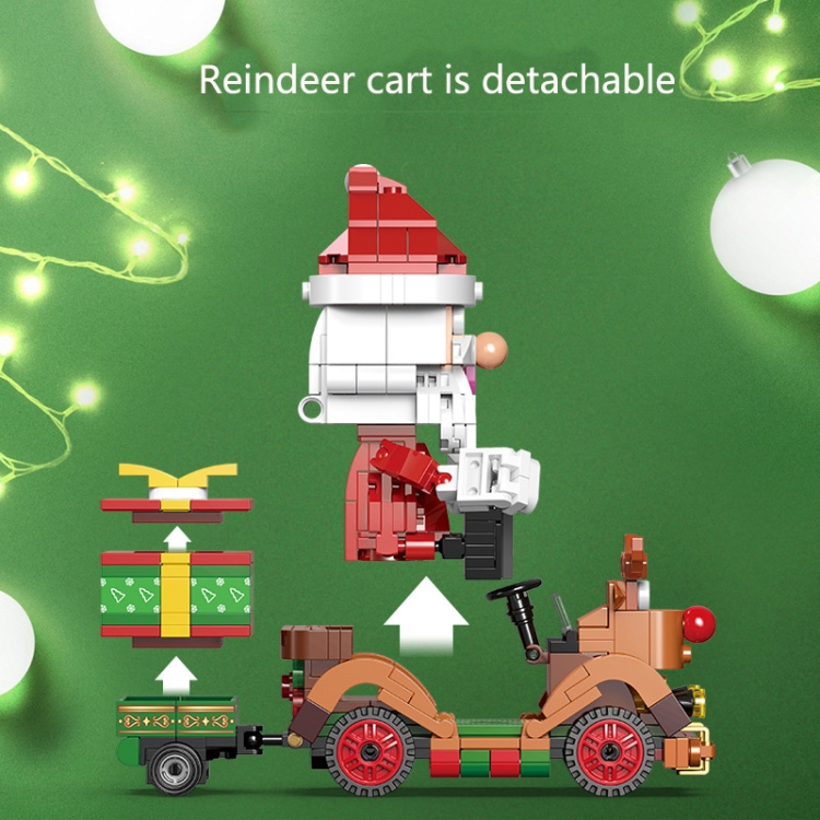 SEMBO Cartoon Cute Christmas Blocks Kids Toys, Style: Reindeer Car - 5