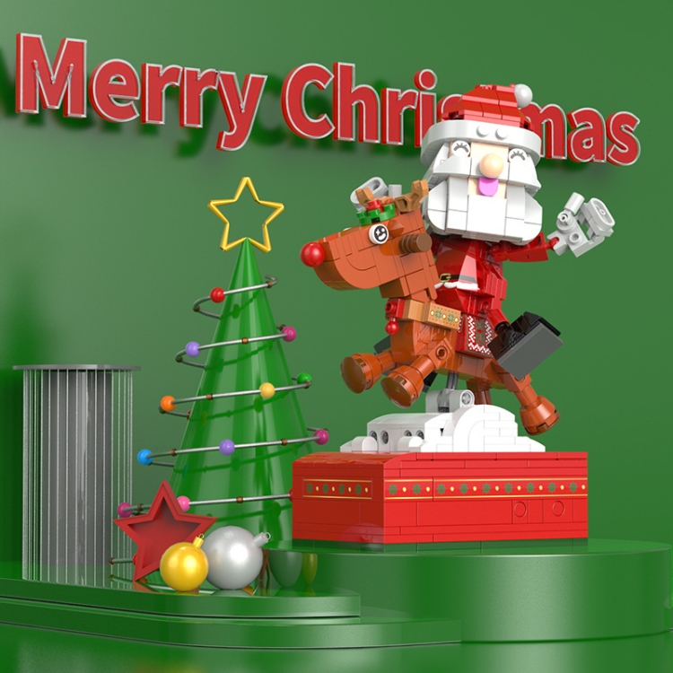 SEMBO Cartoon Cute Christmas Blocks Kids Toys, Style: Reindeer Music Box - 1