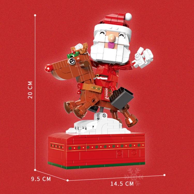 SEMBO Cartoon Cute Christmas Blocks Kids Toys, Style: Reindeer Music Box - 2