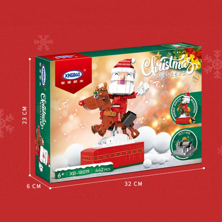 SEMBO Cartoon Cute Christmas Blocks Kids Toys, Style: Reindeer Music Box - 3