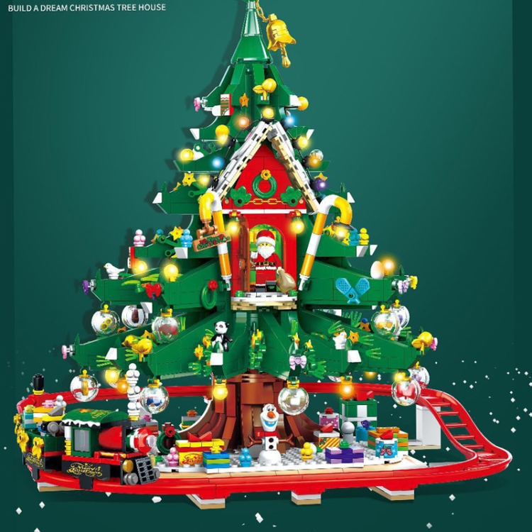 SEMBO Cartoon Cute Christmas Blocks Kids Toys, Style: Carnival Tree House - 1
