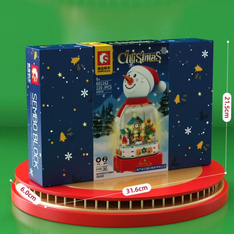SEMBO Cartoon Cute Christmas Blocks Kids Toys, Style: Snowman Cottage - 3