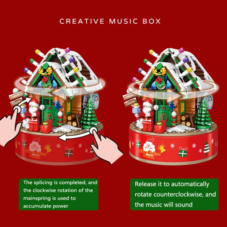 SEMBO Cartoon Cute Christmas Blocks Kids Toys, Style: Music  Box - 3