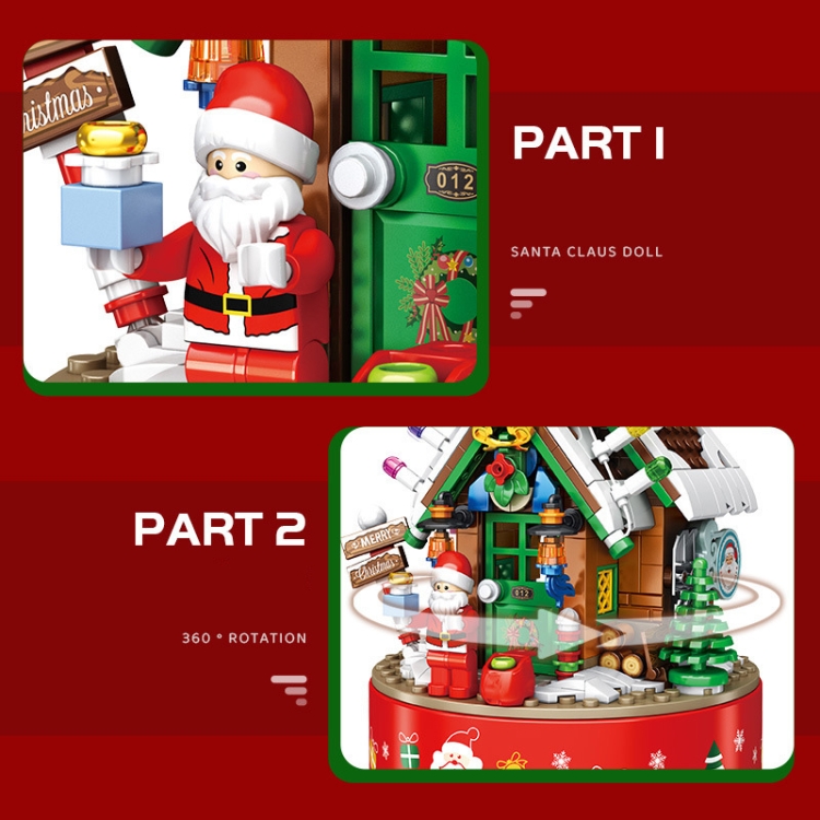 SEMBO Cartoon Cute Christmas Blocks Kids Toys, Style: Music  Box - 4