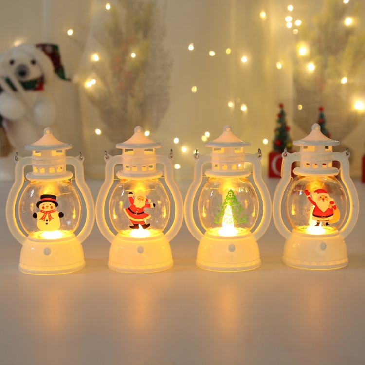4 PCS Christmas Decoration Lantern Portable LED Small Oil Lamp(Santa Claus) - B3