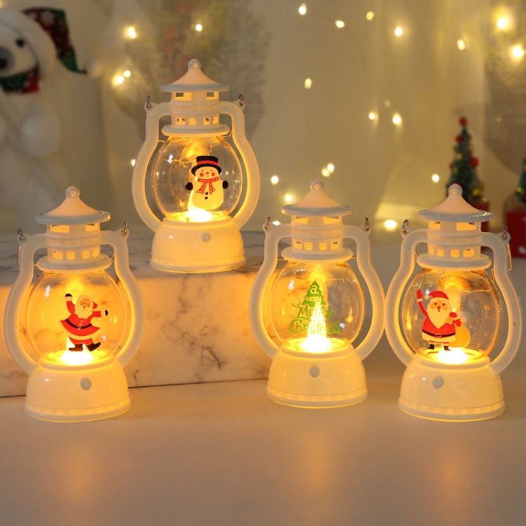 4 PCS Christmas Decoration Lantern Portable LED Small Oil Lamp(Santa Claus) - B4