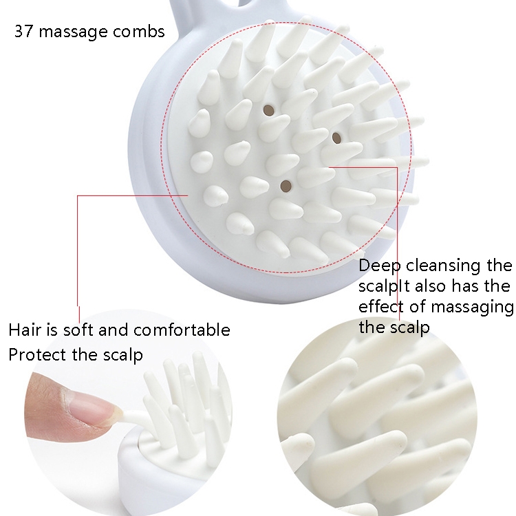 10 PCS XTS01 Silicone Soft Teeth Head Shampoo Massage Comb Shampoo Brush(White) - B3