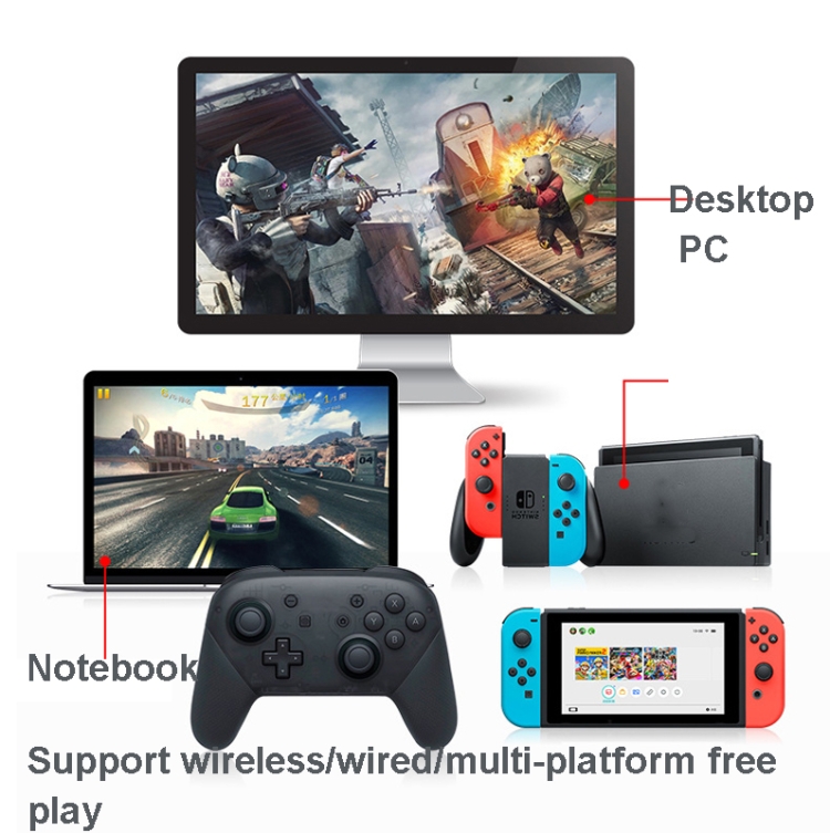 L-0326 Wireless Gamepad For Switch Pro,Style: Black - Full Function HD Edition - B4