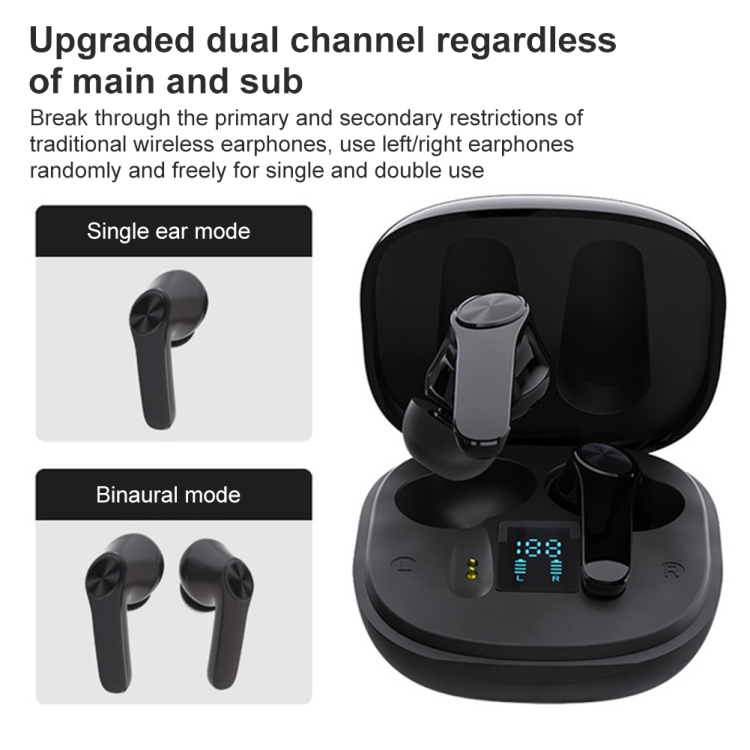 XT18 TWS Wireless Bluetooth 5.0 Heavy Bass Earphones with Digital Display(Pink) - B4