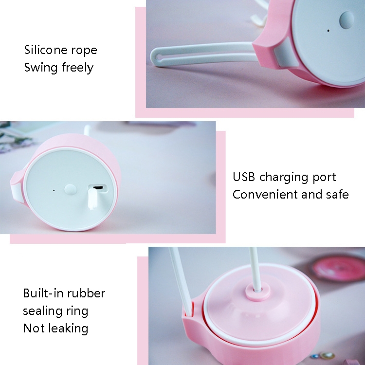 VE-V8 USB Charging Automatic Stirring Cup Full Seal Leak-Proof Electric Shake Cup, Capacity: 450ml(Light Pink) - B5
