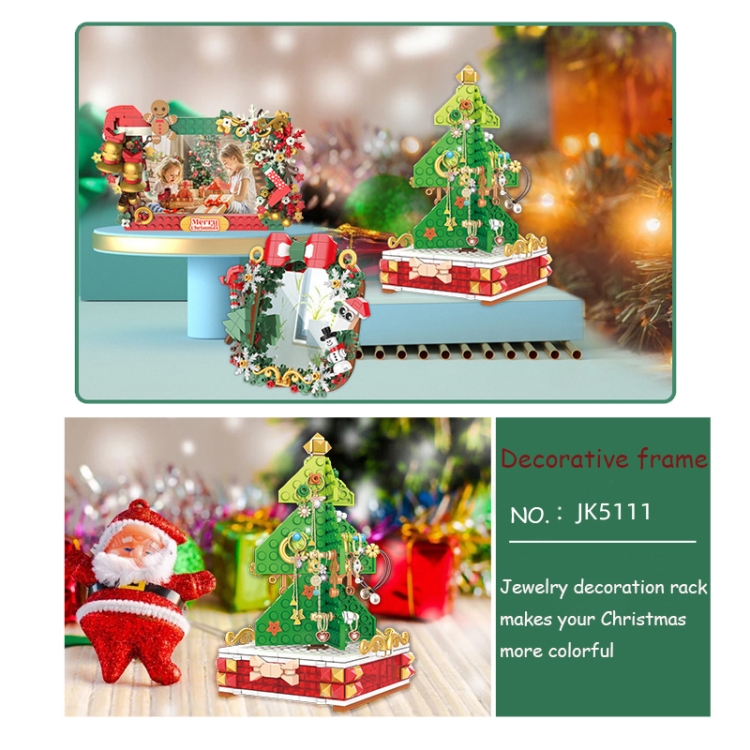DIY Christmas Building Blocks Toys Desktop Decoration, Style: Photo Frame-163 PCS - B4
