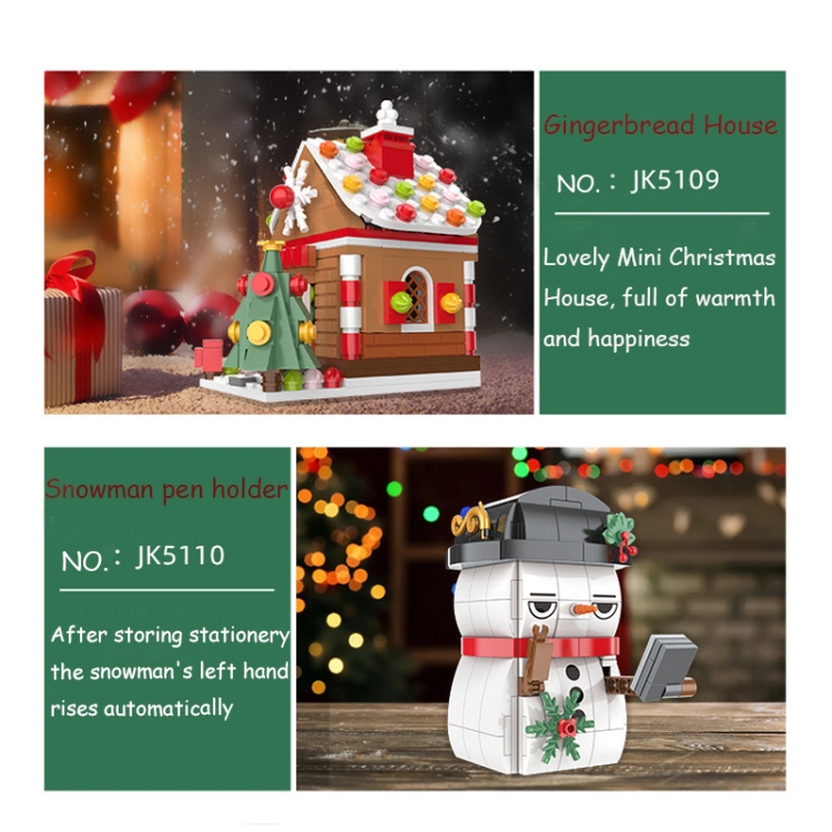 DIY Christmas Building Blocks Toys Desktop Decoration, Style: House-259 PCS - B3