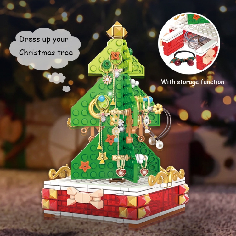 DIY Christmas Building Blocks Toys Desktop Decoration, Style: Snowman Pen Case-230 PCS - B2