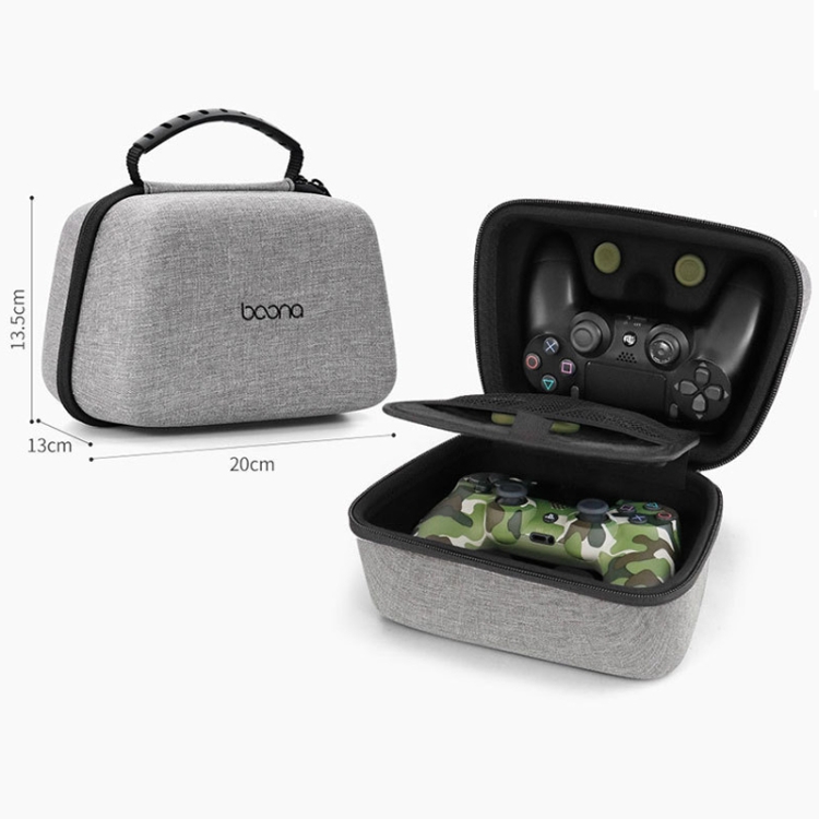 Baona EVA Hard Shell Gamepad Storage Bag For PS5 / PS4 / Xbox / Switch Pro, Style: Double-layer Gray - 1