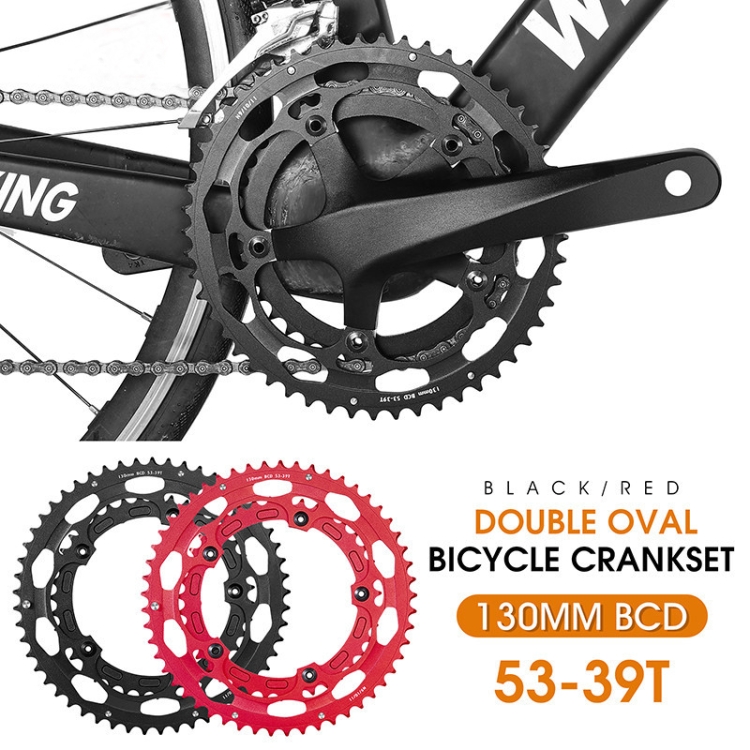 WEST BIKING YP0719274 53-39T Road Bike Crank Racing Double Disc(Black) - B1