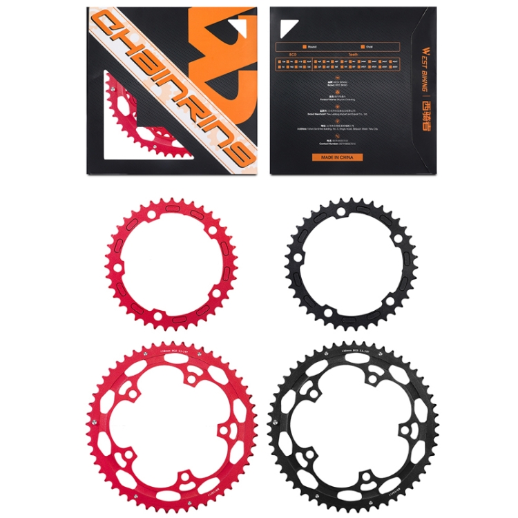 WEST BIKING YP0719274 53-39T Road Bike Crank Racing Double Disc(Black) - B6