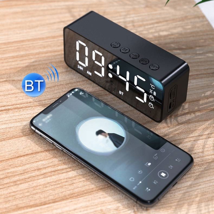 ZXL-G50 Mini Mirror Alarm Bluetooth Speaker Support TF Card(White) - B6