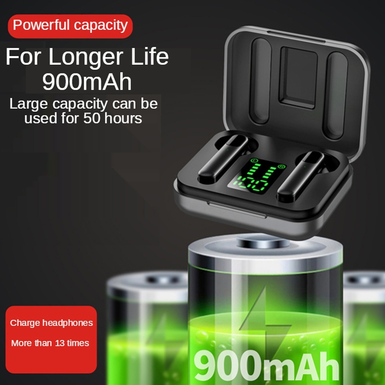 X40 LED Digital Display Long Battery Life Sports Bluetooth Earphones(Gray) - B4