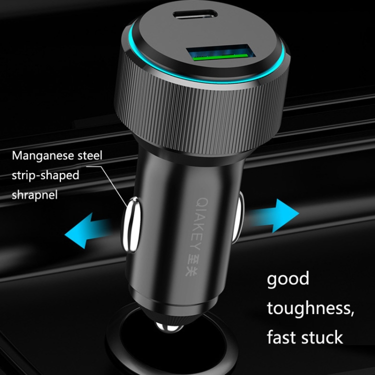 TM313 QIAKEY Dual Port Fast Charge Car Charger - B4