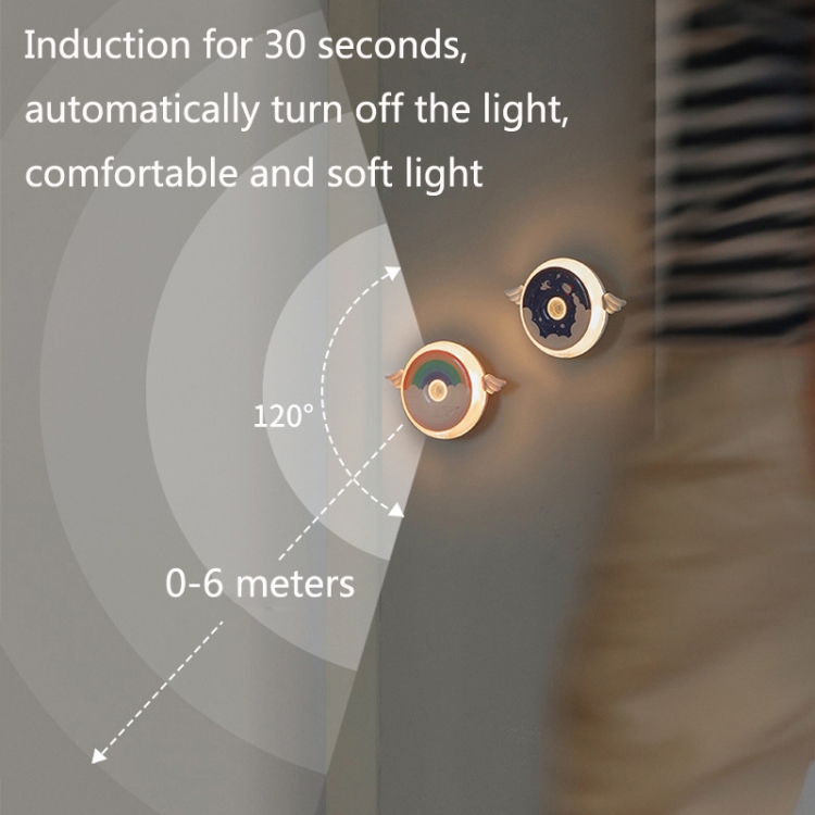 CX-66 Little Angel Intelligent Human Body Sensor Lamp USB Sleeping Lamp(Astronaut) - B4