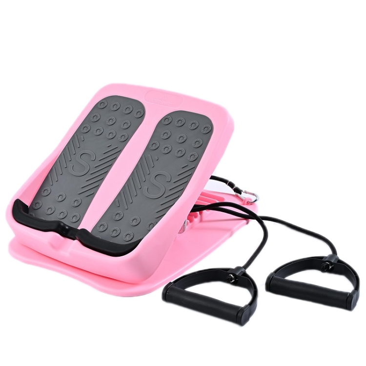 Foldable Tension Plate 9-Speed Adjustable Fitness Tilt Pedal, Specification: Pink+Pull Rope - 1