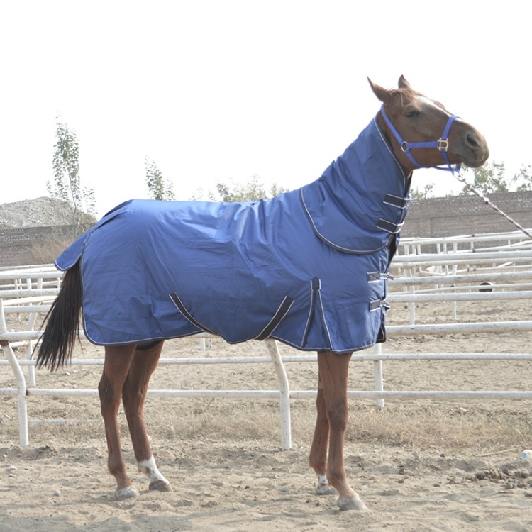 Winter Plus Cotton Comfortable And Warm Horse Jersey With Bib, Specification: 115cm (Wine Red) - B4