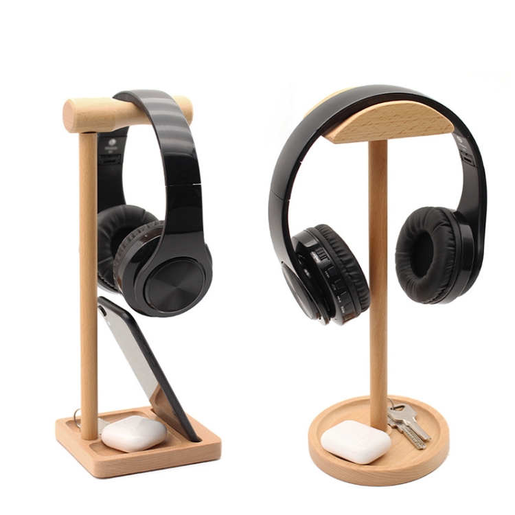 AM-EJZJ001 Desktop Solid Wood Headset Display Stand, Style: C - B6