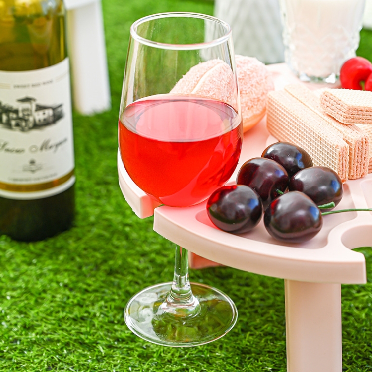 Outdoor Picnic Portable Folding Wine Table(White) - B3
