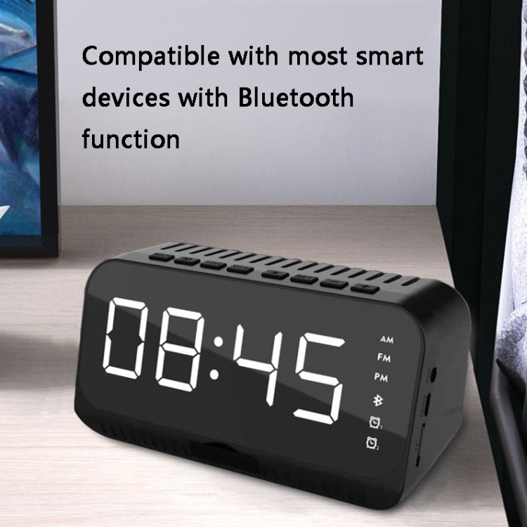 NW-A20 Mini Alarm Clock HIFI Wireless Bluetooth Speaker(White) - B4