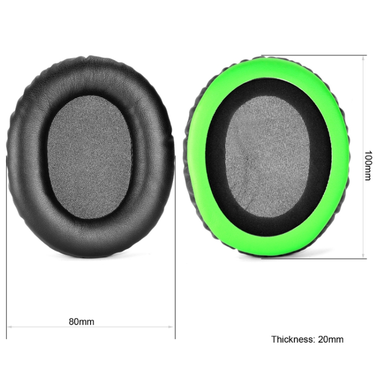 1 Pair Headset Earmuffs For Kingston HyperX Cloud II / Silver / Alpha / Flight / Stinger, Colour: Black Mesh+Green - B1
