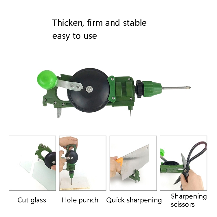 Hand-Operated Hole Puncher Glass Hand-Held Sharpener Household Tool - 6