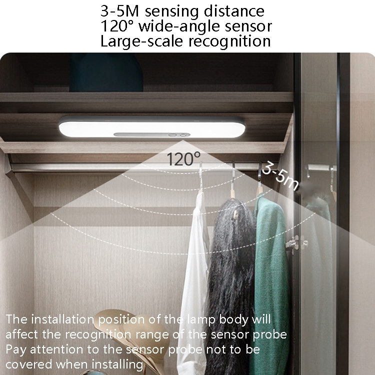 Human Body Sensing Charging Smart LED Light Wireless Night Light, Size: 18cm(White Light 6000K) - B5